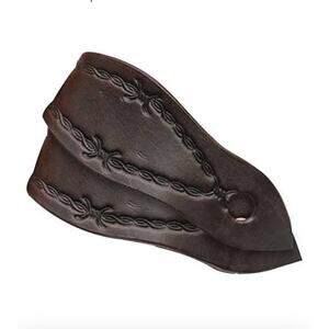 Showman Barbwire Tooled Oiled Harness Leather Slobber Straps Horse